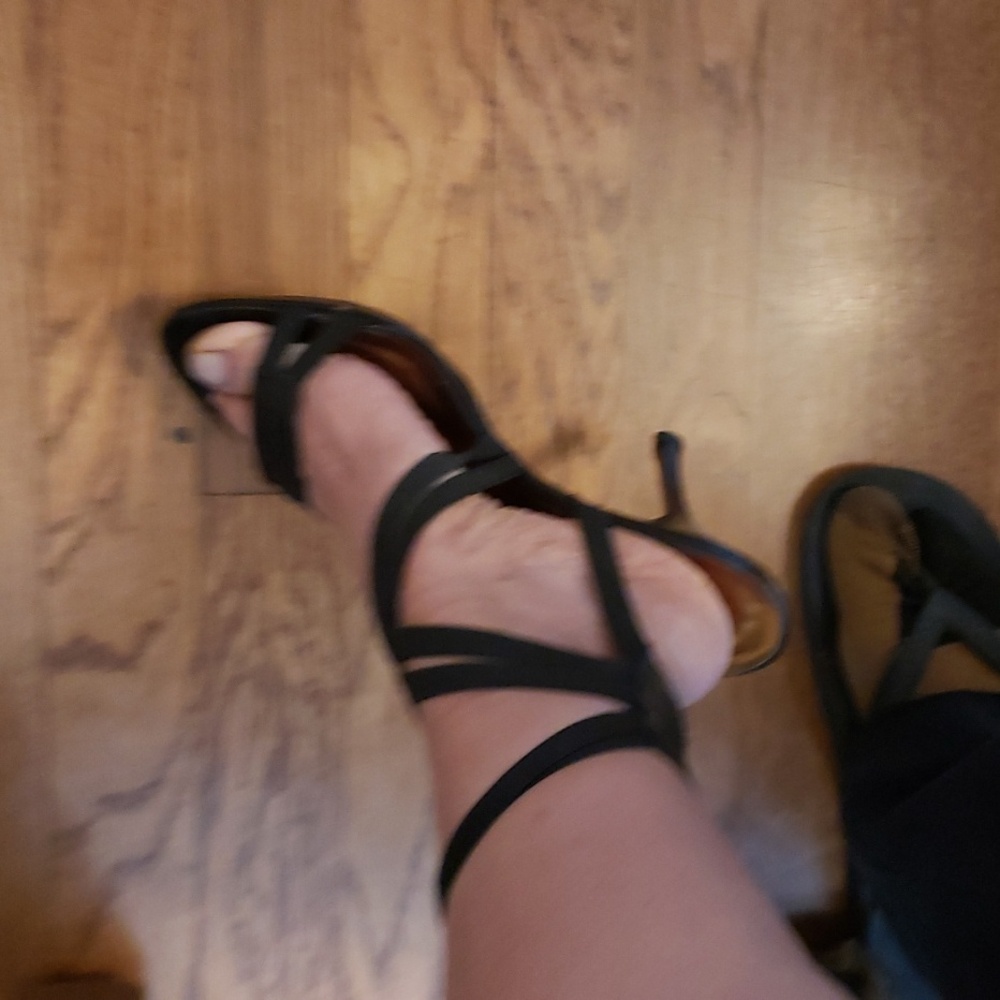 Donald J. Pliner Black Strappy Heels